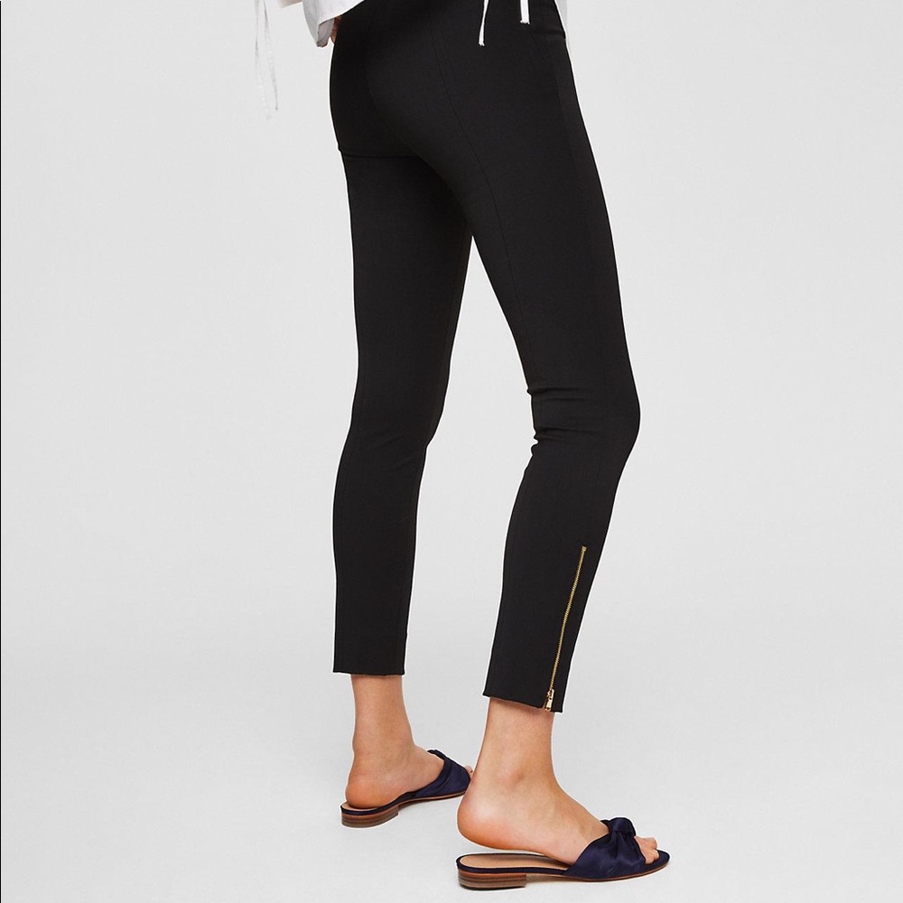 LOFT Petite High Waist Ankle Zip Leggings (black)